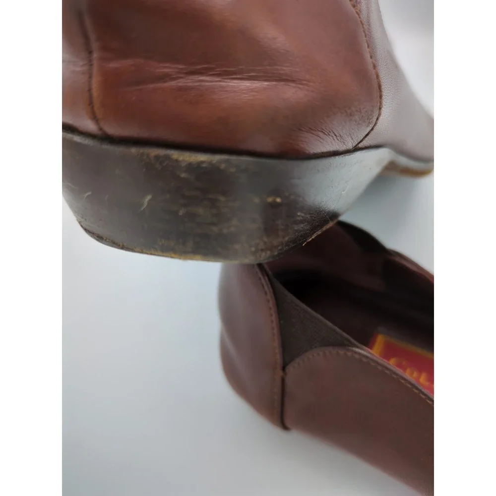 Cole Haan City Low Heel Loafers Italy Womens Size 6.5 B Brown Leather F9385‎